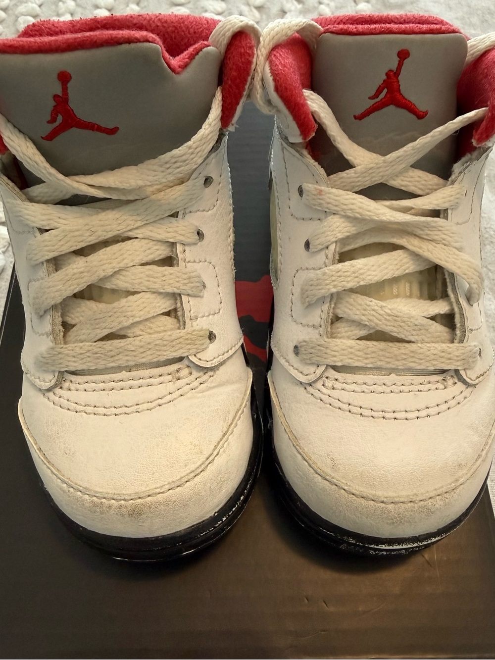 Jordan True White/Fire Red-Black Kids Sock Pack